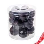 Маленькое фото 1: Набор шаров 15шт. в тубе (стекло), D6см, в асс., черный