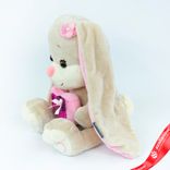 Маленькое фото 5: Игрушка м/н «Зайка Лин» с сердцем, 25см, кремовый/розовый