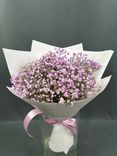 Фото флориста 1: Букет из 5 сиреневых гипсофил в белой пленке