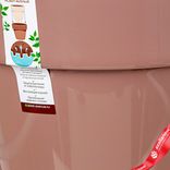 Маленькое фото 5: Кашпо «Порто» со вставкой (пластик), D27,5хH25см, 9л, мокко