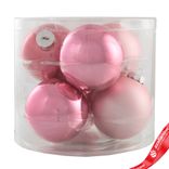 Маленькое фото 1: Набор шаров 6шт. в тубе (стекло), D8см, в асс., розовый, вид 3