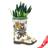 Маленькое фото 1: Кашпо «Сапог» (керамика), H33x29х15см, серый