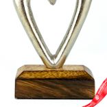 Маленькое фото 3: Сувенир «Сердце» (металл/дерево), H12x7,5см, серебряный