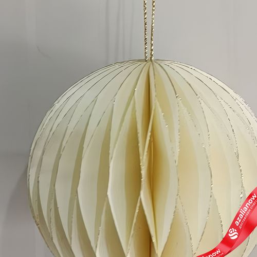 Фото 2: Украшение подвесное «Шар» (бумага), D8см, кремовый