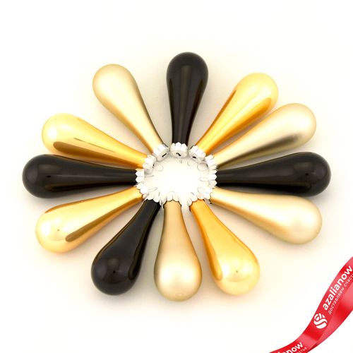 Фото 3: Набор украшений Капли 12шт. в тубе (стекло), 2,5x7,5см, микс черный/золотой