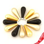 Маленькое фото 3: Набор украшений Капли 12шт. в тубе (стекло), 2,5x7,5см, микс черный/золотой