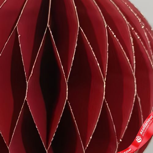 Фото 3: Украшение подвесное «Шар» (бумага), D10см, красный