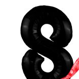 Маленькое фото 2: Шар с гелием «Цифра - 8 Slim», 102 см., черный блеск