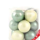 Маленькое фото 2: Набор шаров 12шт. в тубе (стекло), D3см, в асс., зеленый