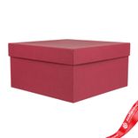 Маленькое фото 2: Коробка подарочная квадратная, 20х20х10 см, бордовый
