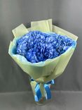 Фото флориста 1: Букет из 3 цветов голубой гортензии «Воздушный рожок» (букет на рождение ребенка)