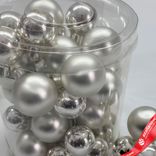 Маленькое фото 2: Набор шаров 36 шт. на проволоке (стекло), D2,5-3см, в асс., серебряный