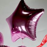 Маленькое фото 5: Композиция из 3 шаров с гелием, 2 сердца и звезда, розовый