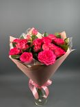 Фото флориста 2: Розовые кустовые пионовидные розы в упаковке, 5 шт