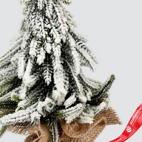 Фото 3: Ель искусственная заснеженная в кашпо, Н27х16х16см, зеленый/белый