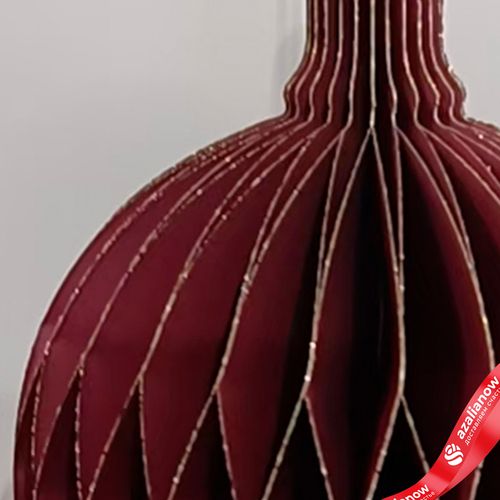 Фото 4: Украшение подвесное «Шар» (бумага), D12,5см, темно-красный