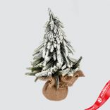 Маленькое фото 1: Ель искусственная заснеженная в кашпо, Н27х16х16см, зеленый/белый