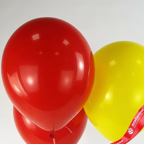 Фото 4: Композиция из 3 шаров с гелием, 30 см, красный, желтый