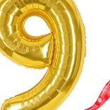 Маленькое фото 3: Шар с гелием «Цифра - 9», 102 см., золото