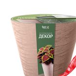 Маленькое фото 2: Кашпо со вставкой «Кашемир» (пластик), 19,5x12xH16,5см, 3л, коричневый