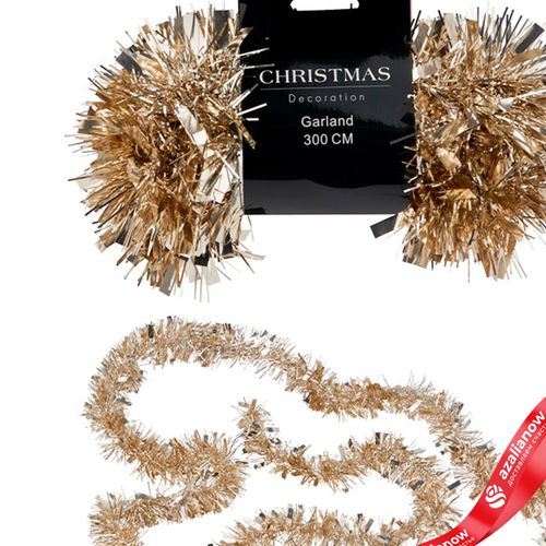 Фото 2: Гирлянда «Мишура» (пластик), 3м, шампань