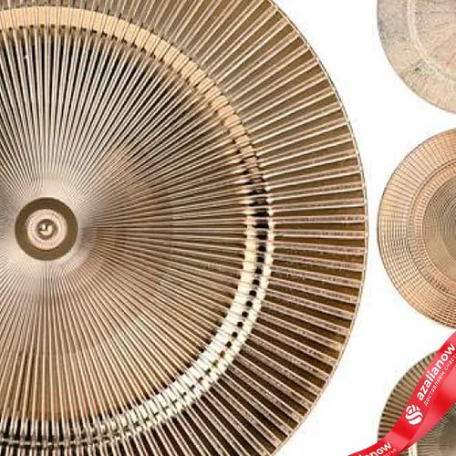 Фото 3: Поднос (пластик), D33см, в асс., золотой