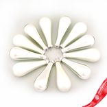 Маленькое фото 3: Набор украшений Капли 12шт. в тубе (стекло), 2,5x7,5см, микс серебряный