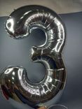 Фото флориста 1: Шар с гелием «Цифра - 3», 102 см., серебро