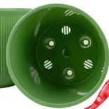 Маленькое фото 3: Кашпо со вставкой «Росси» (пластик), D14,5xH13см, 1,9л, зеленый