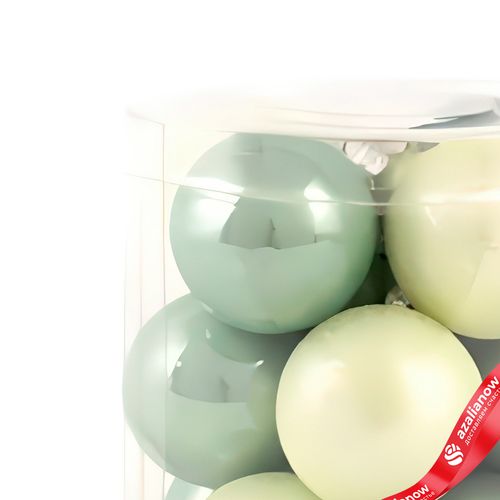 Фото 4: Набор шаров 12шт. в тубе (стекло), D3см, в асс., зеленый
