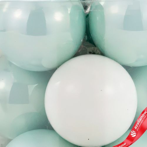 Фото 5: Набор шаров 12шт. в тубе (стекло), D3см, в асс., мятный./белый