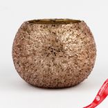Маленькое фото 1: Подсвечник «Стакан» (стекло), Н10х13см, розовый