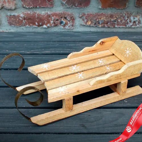 Фото 3: Сувенир «Санки» (дерево), 34х14х11см, коричневый
