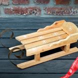 Маленькое фото 3: Сувенир «Санки» (дерево), 34х14х11см, коричневый