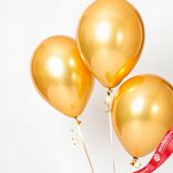 Маленькое фото 2: Композиция из 3 шаров с гелием, 30 см, золотой