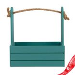 Маленькое фото 1: Корзина (дерево), 21х12х23см, изумрудный