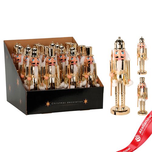 Сувенир «Щелкунчик» (дерево), 28,5х8х8см, в асс., золотой