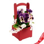 Маленькое фото 3: Корзина (дерево), 14х14х30см, бордовый