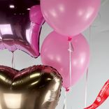 Маленькое фото 3: Композиция из 5 шаров с гелием «Розовое сердце», вар. 2