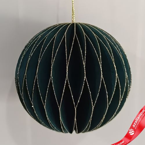 Украшение подвесное «Шар» (бумага), D8см, темно-зеленый