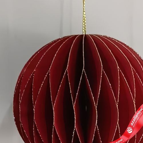 Фото 2: Украшение подвесное «Шар» (бумага), D8см, красный