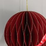 Маленькое фото 2: Украшение подвесное «Шар» (бумага), D8см, красный