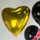 Маленькое фото 2: Композиция из 3 шаров с гелием «Золотое сердце»