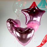 Маленькое фото 2: Композиция из 5 шаров с гелием, розовый, прозрачный