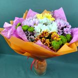 Фото флориста 1: Акция! Букет из 5 видов хризантем «Бархат осени»