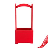 Маленькое фото 2: Корзина (дерево), 14х14х30см, красный