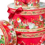 Маленькое фото 3: Набор коробок подарочных круглых «Птица» 4шт, D23хH10см, цв в асс.