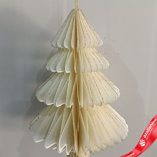 Украшение подвесное «Елочка» (бумага), D9,6х15см, кремовый