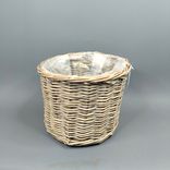 Фото флориста 1: Горшок (Кашпо) плетеное круглое Ротанг D 25 см H 20 см Серый