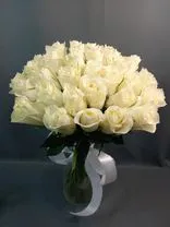 Фото флориста 1: Букет 35 белых роз, Эквадор, В 50см